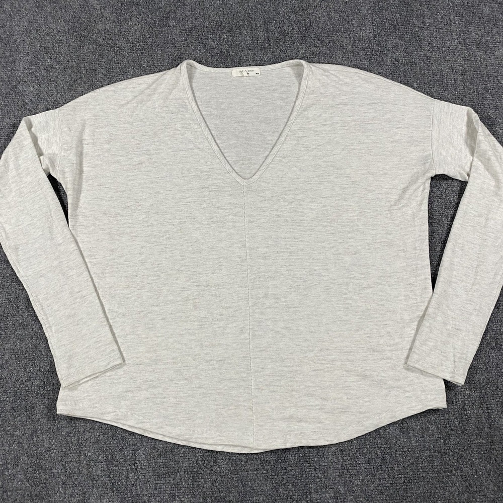 Rag & Bone Sweater Womens Medium V Neck Pullover Lightweight Rayon Minimalist